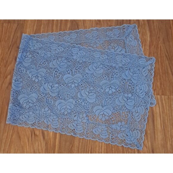 Blue Lace Table Runner Floral Dresser Scarf Country Cottage Farmhouse 40x14 - Picture 1 of 3